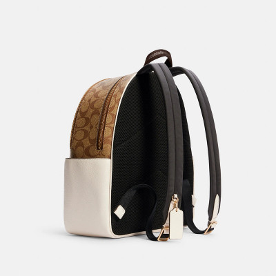 Court Backpack In Signature Canvas – Khaki/Chalk