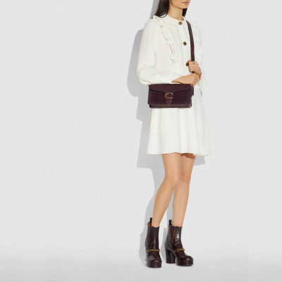 Tabby Shoulder Bag 26 - Brass/Oxblood