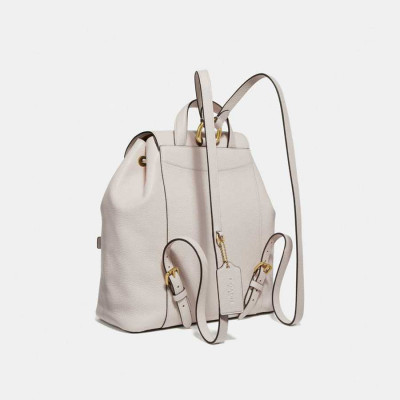 Evie Backpack In Signature Canvas - White