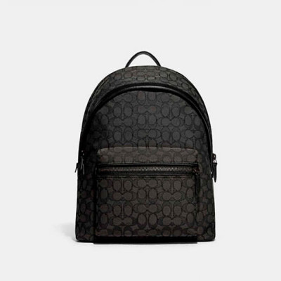 Charter Backpack In Signature Jacquard - Charcoal/Black