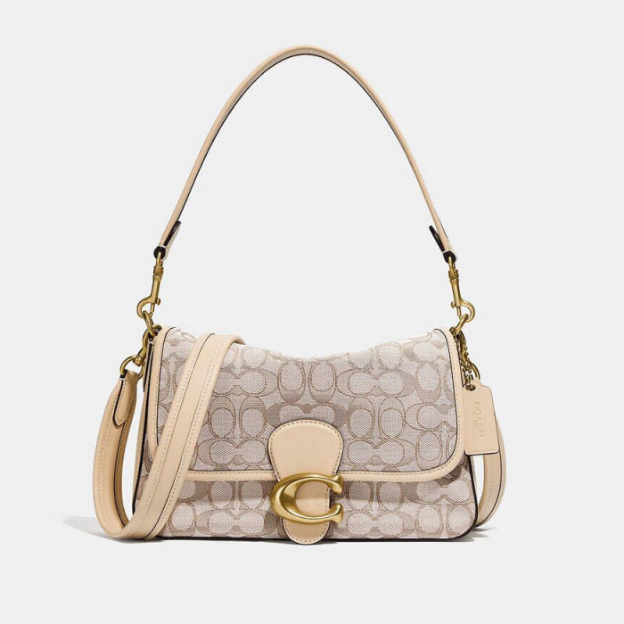 Soft Tabby Shoulder Bag In Signature - B4/Stone Ivory