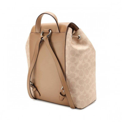 Evie Backpack In Signature Canvas - Tan