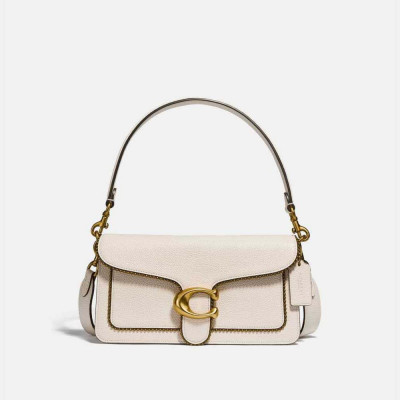 Tabby Shoulder Bag 26 With Beadchain - Pewter/White