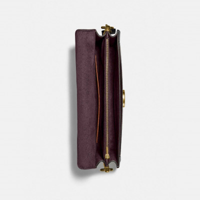Tabby Shoulder Bag 26 With Signature Canvas - Brass/Tan black