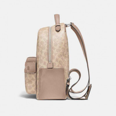 Campus Backpack 28 In Signature Canvas - Tan/Chalk/Brass