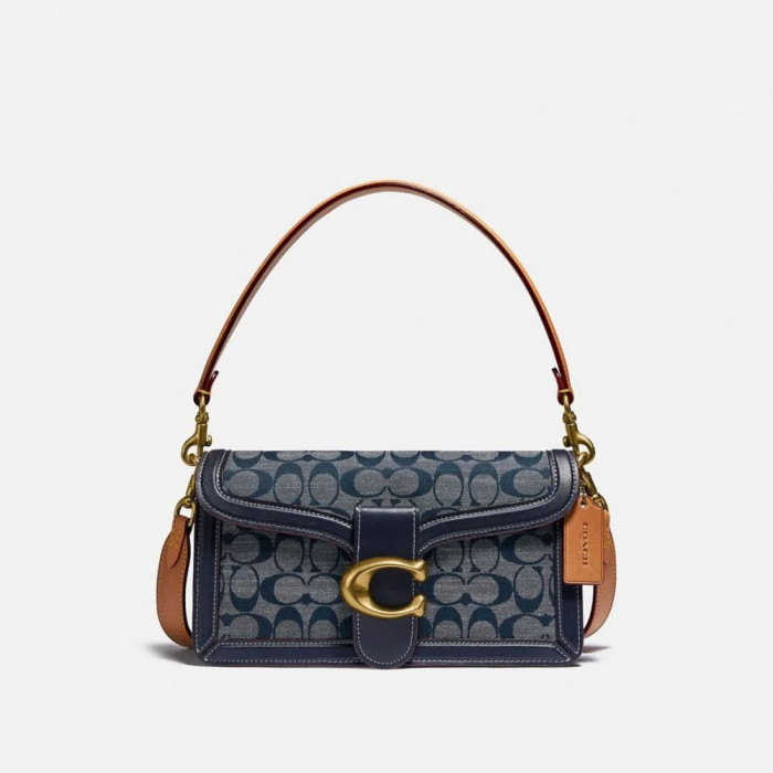 Tabby Shoulder Bag 26 In Signature Chambray - B4/Chambray Midnight Navy Mlti