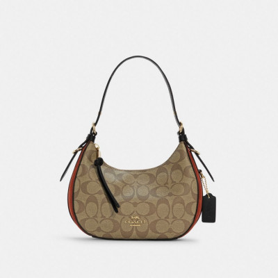 Kleo Hobo In Signature Canvas - Gold/Khaki