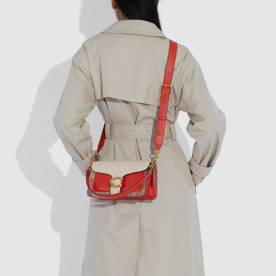 Tabby Shoulder Bag 26 in Signature Canvas - Electric Red