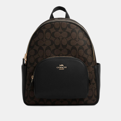 Court Backpack In Signature Canvas – Brown/Black