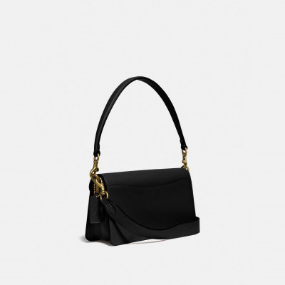 Tabby Shoulder Bag 26 With Signature Canvas - Brass/Tan black