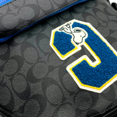 Snoopy Court Backpack In Signature Canvas – Charcoal/Blue