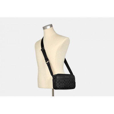 Graham Crossbody In Signature Canvas - Gunmetal/Charcoal/Black