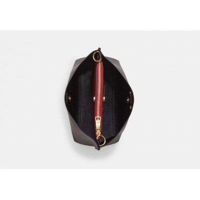 Mollie Bucket Bag 22 In Signature Canvas - Gold/Brown Black