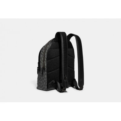 Charter Backpack In Signature Jacquard - Charcoal/Black