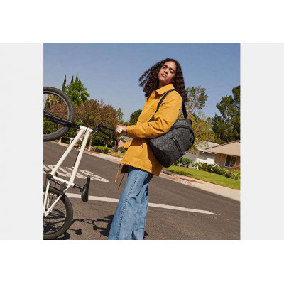 Charter Backpack In Signature Jacquard - Charcoal/Black