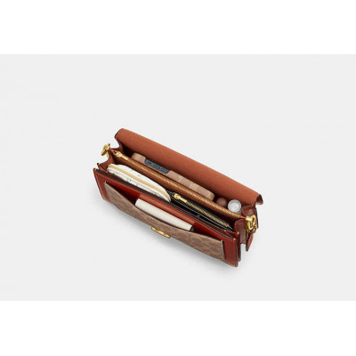 Tabby Shoulder Bag 26 In Signature Canvas - Brass/Tan/Rust