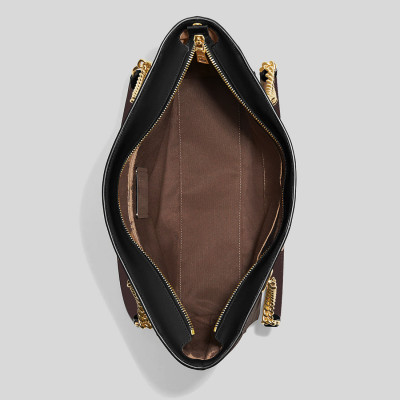 Ava Chain Tote Signature Brown Black - Averand - Gold/Brown Black