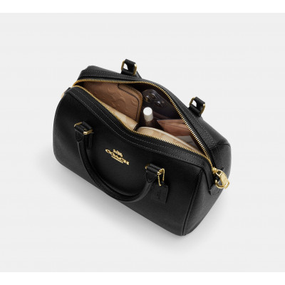 Rowan Satchel Bag In Blocked Signature Canvas - Gold/Light Khaki Multi