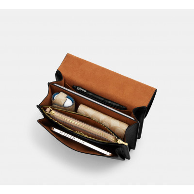 Klare Crossbody Bag In Micro Signature Canvas - Gold/Khaki/Black