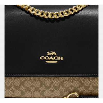 Klare Crossbody Bag In Micro Signature Canvas - Gold/Khaki/Black